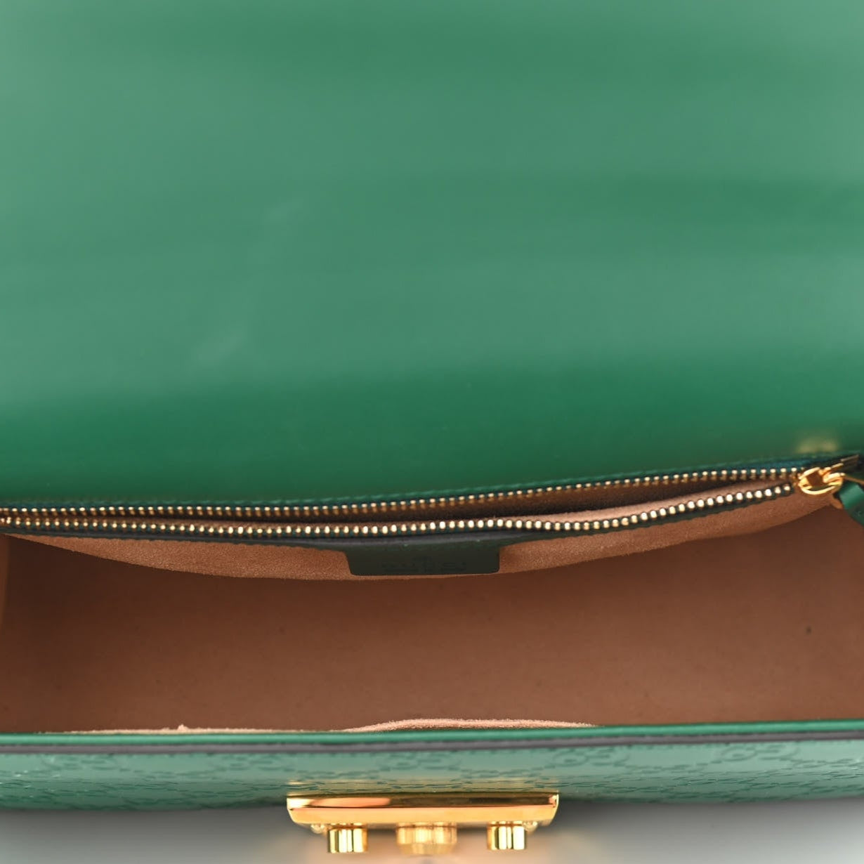 Guccissima Medium Padlock Shoulder Bag Emerald
