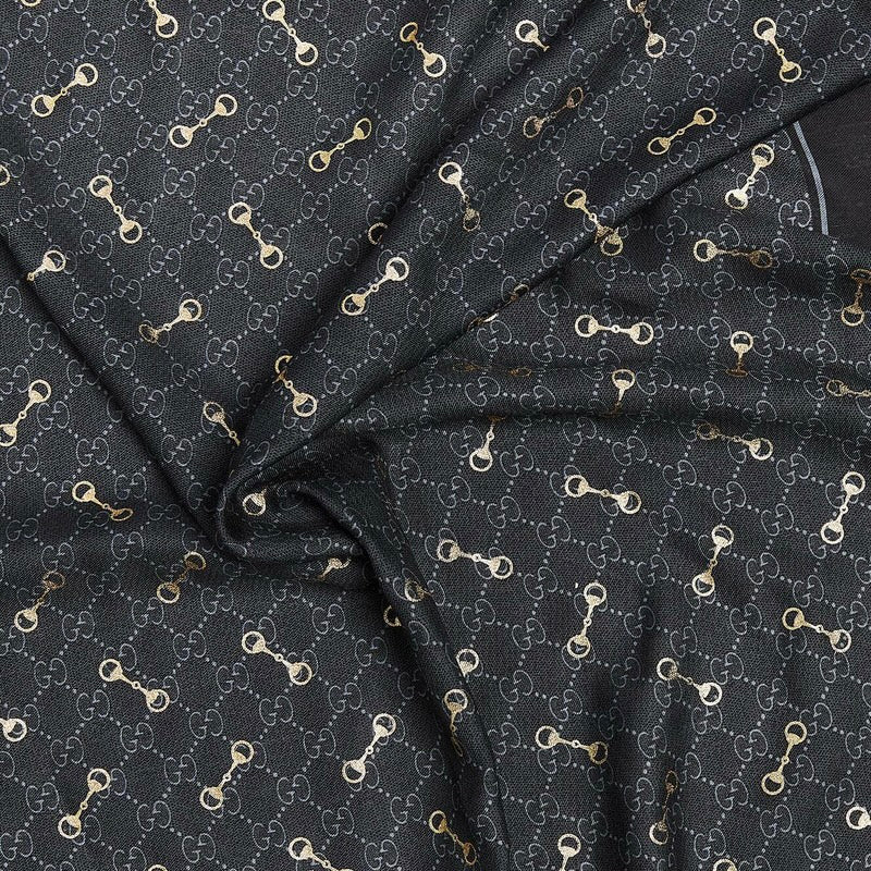 Gucci GG and Horsebit silk-blend scarf
