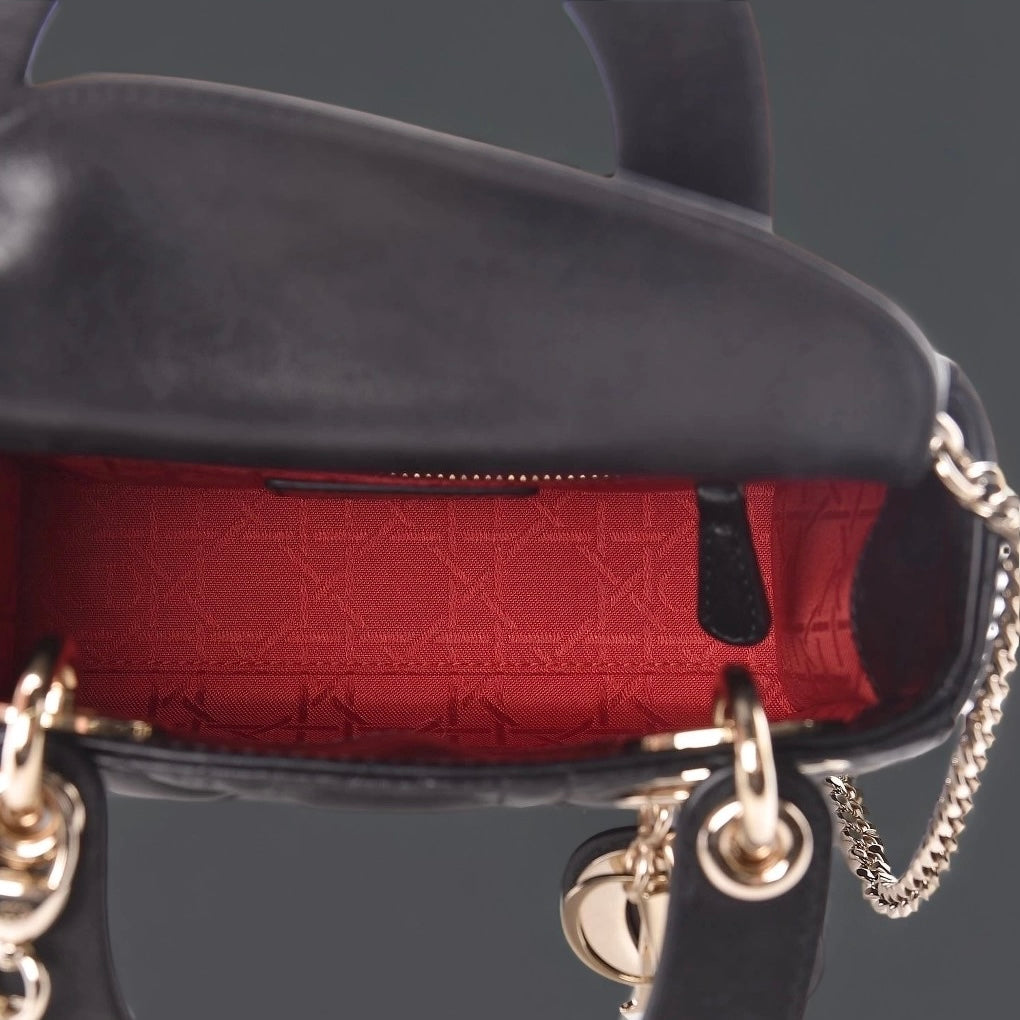 Lambskin Cannage Mini Lady Dior Black