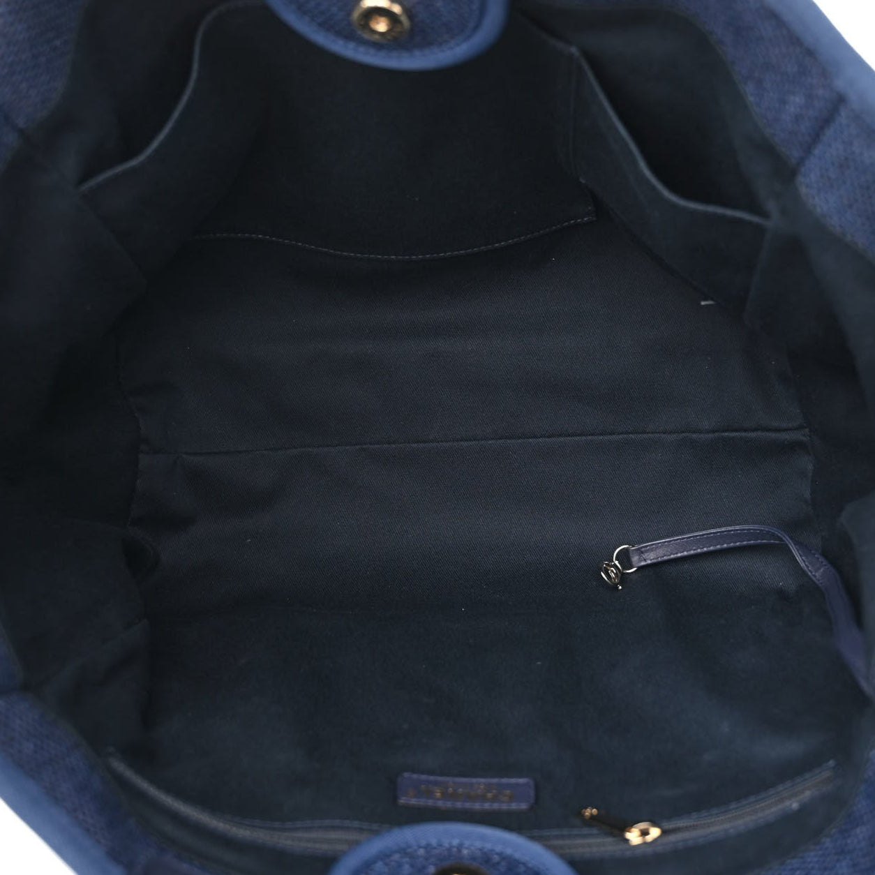 Woven Straw Raffia Medium Deauville Tote Navy