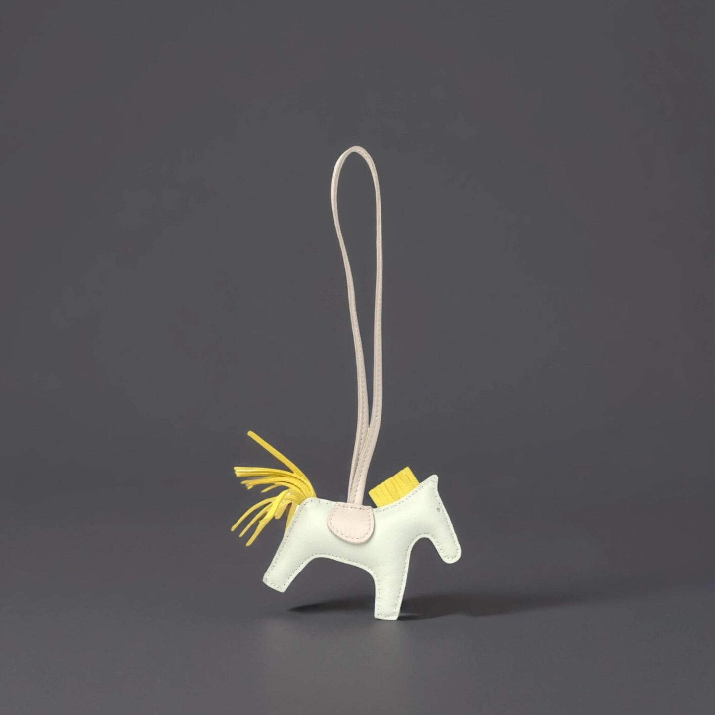 Milo Lambskin Grigri Rodeo Horse Bag Charm PM Vert Fizz Lime Craie