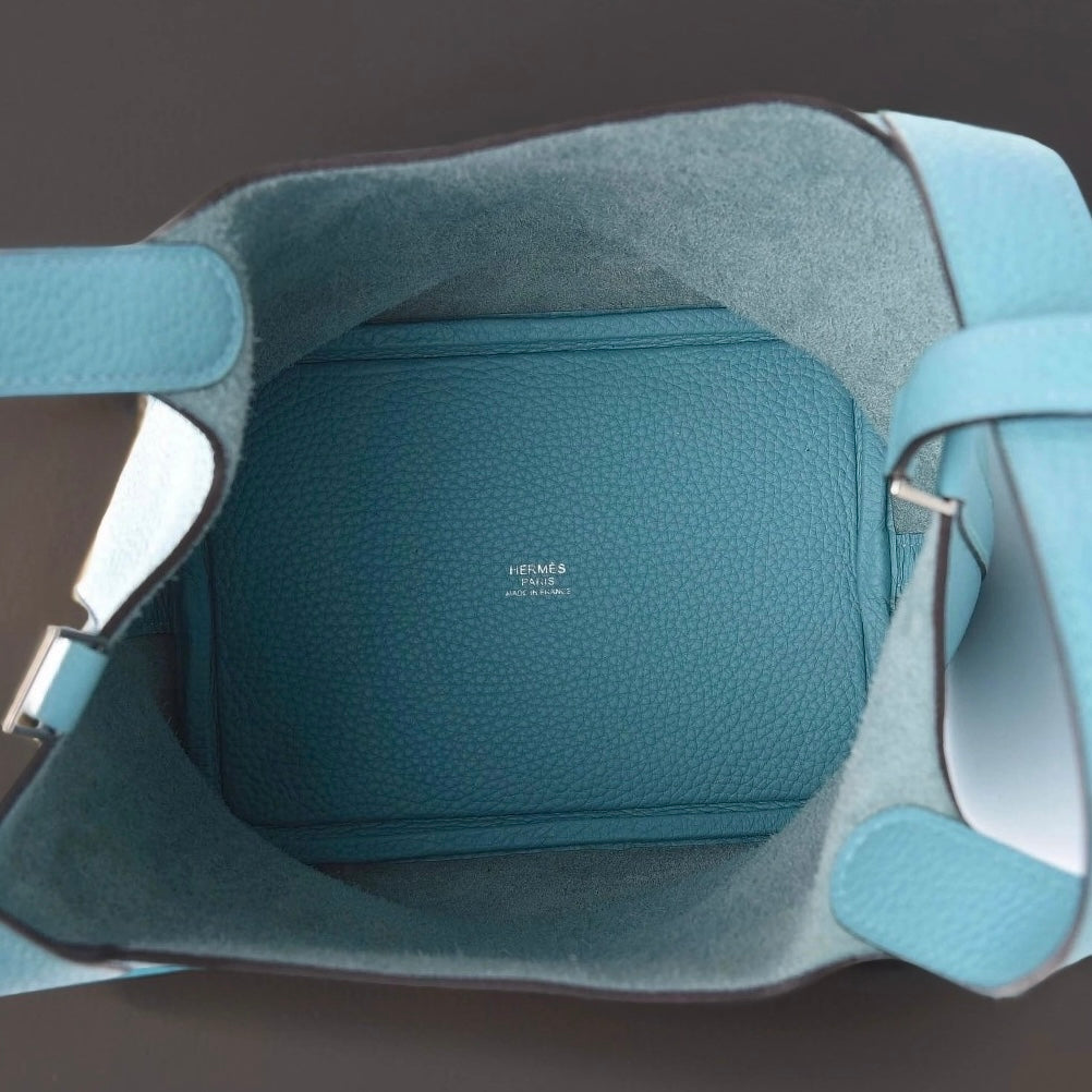 Taurillon Clemence Picotin Lock 18 PM Bleu Atoll