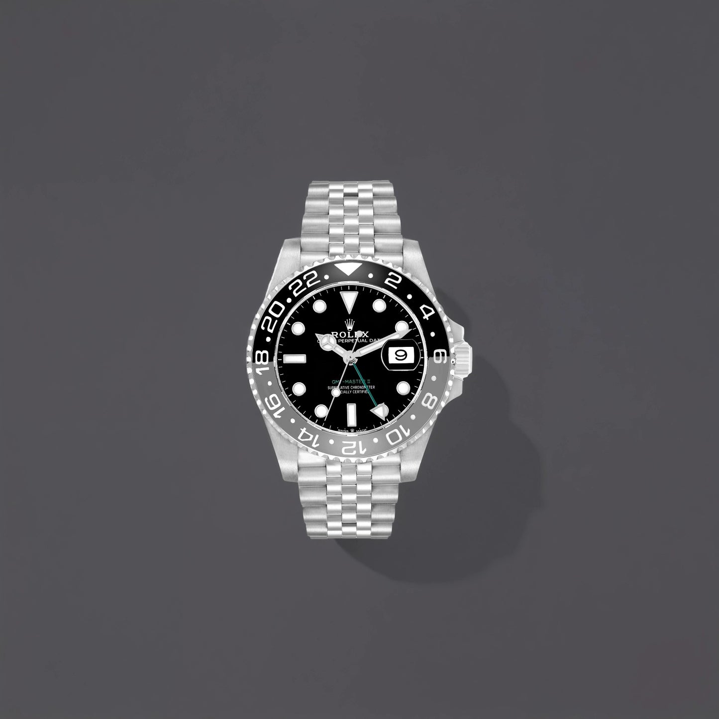 Rolex GMT Master II Black Gray Bruce Wayne Bezel Mens Watch