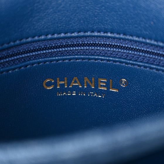 Denim Quilted Small Trendy CC Flap Dual Handle Bag Blue