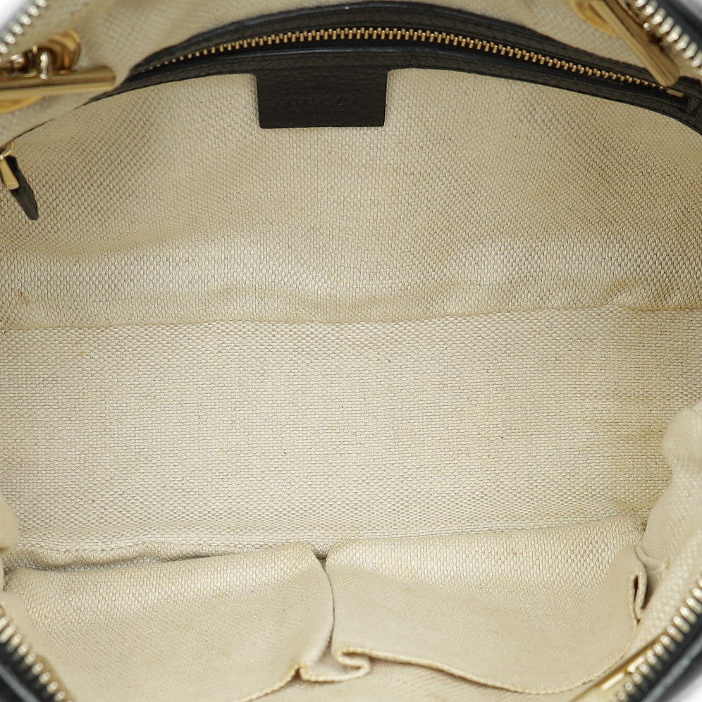 Pebbled Calfskin Soho Chain Shoulder Bag Black