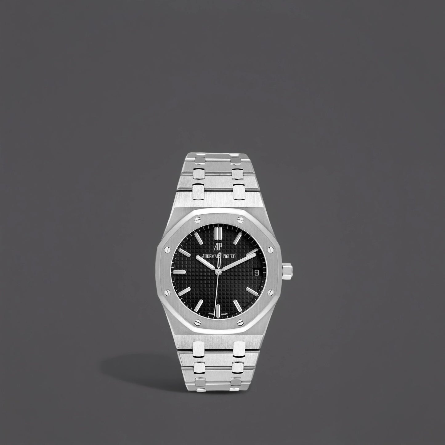 Audemars Piguet Royal Oak Black Dial Steel Mens Watch