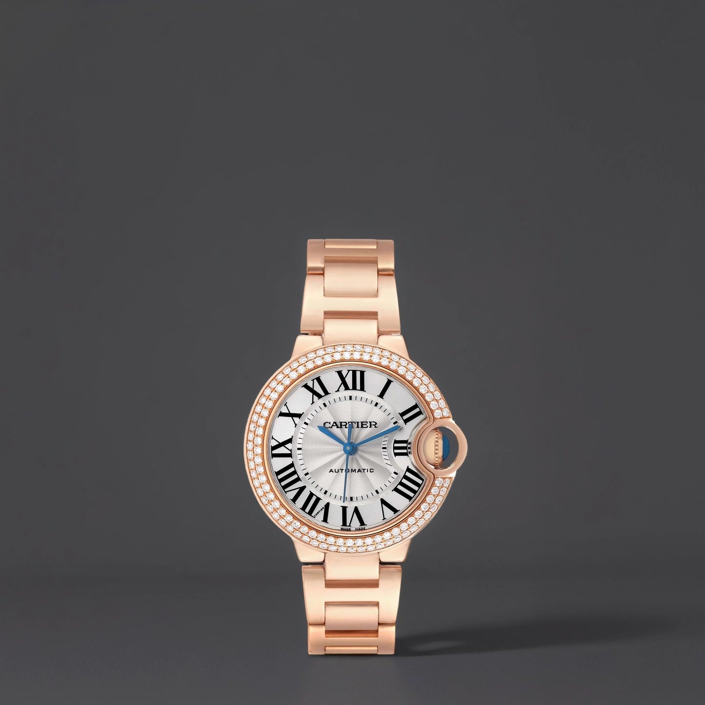 Cartier Ballon Bleu 36 Automatic Rose Gold Diamond Watch