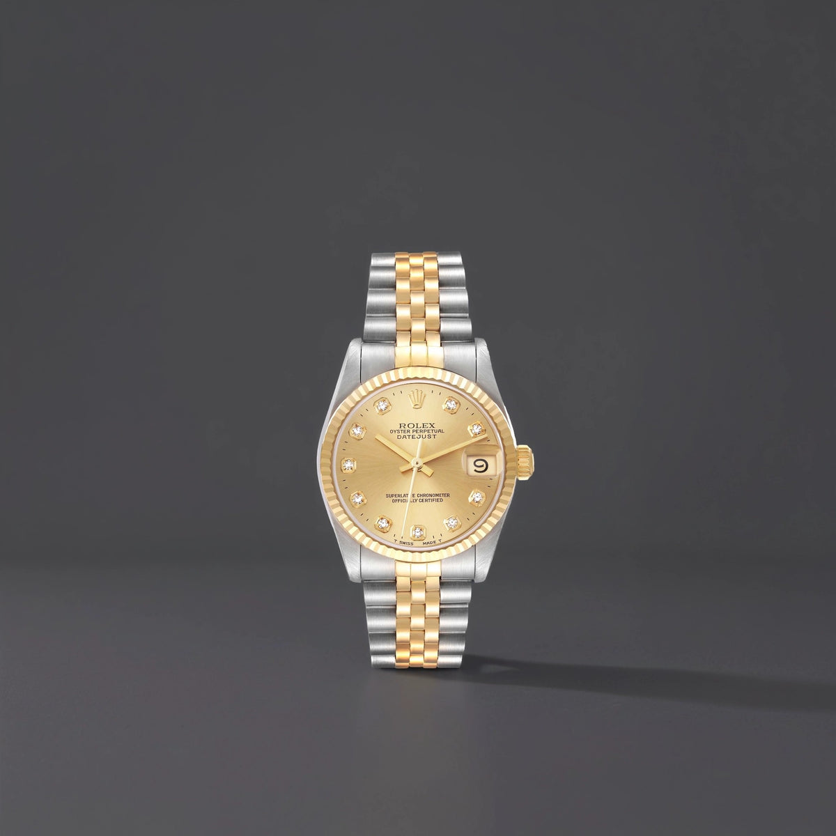 Rolex Datejust 31 Diamond Dial Steel Yellow Gold Ladies Watch
