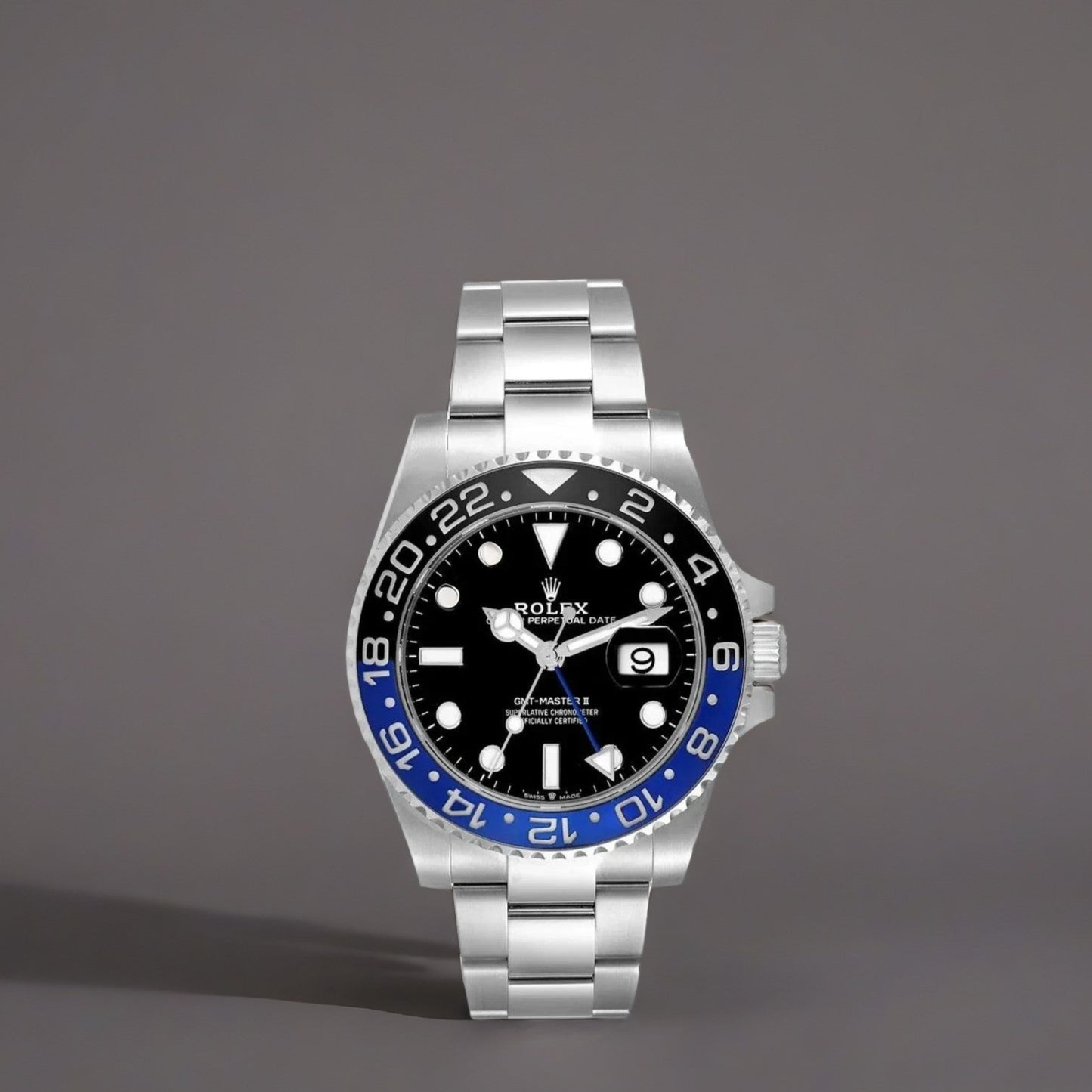 Rolex GMT Master II Black Blue Batman Bezel Steel Mens Watch