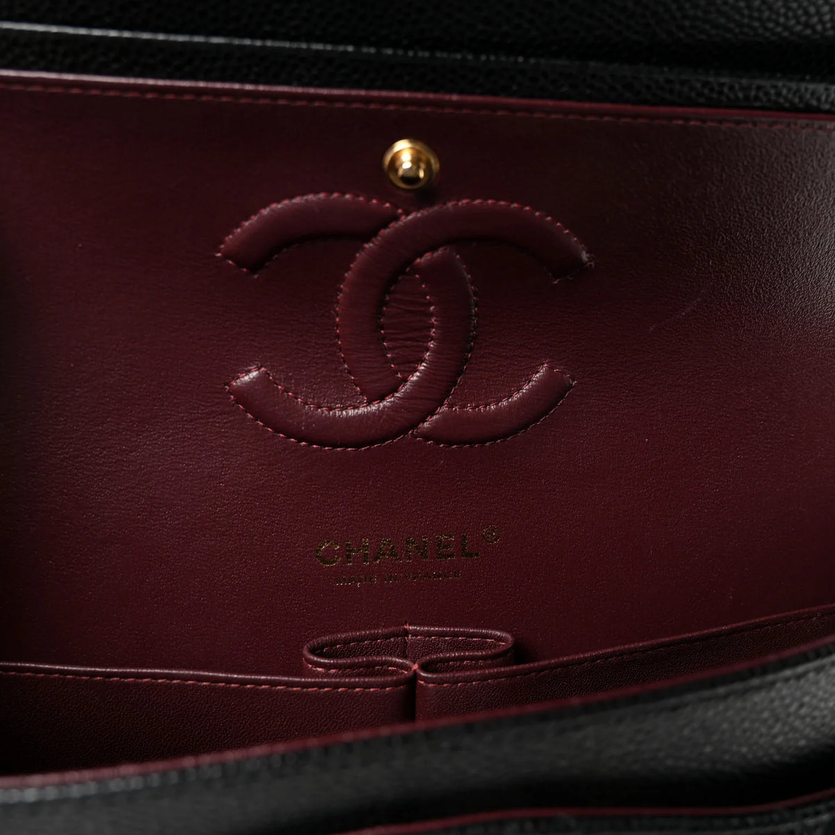 Caviar Quilted Medium Double Flap Black