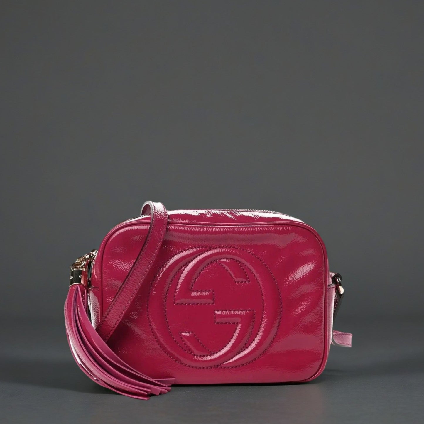 Soft Patent Small Soho Disco Bag Bright Bougainvillea