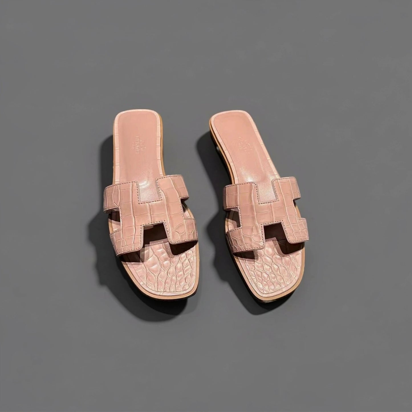 Oran 39 Blush Matte Croco Sandals