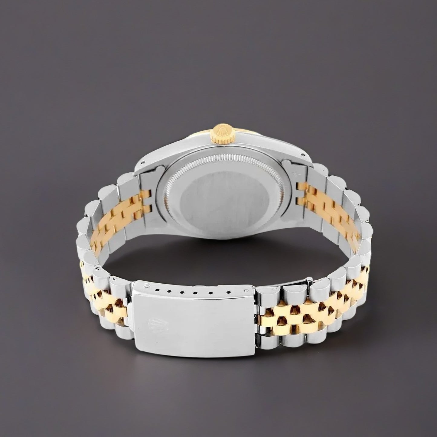 Rolex Datejust White Diamond Dial Steel Yellow Gold Watch