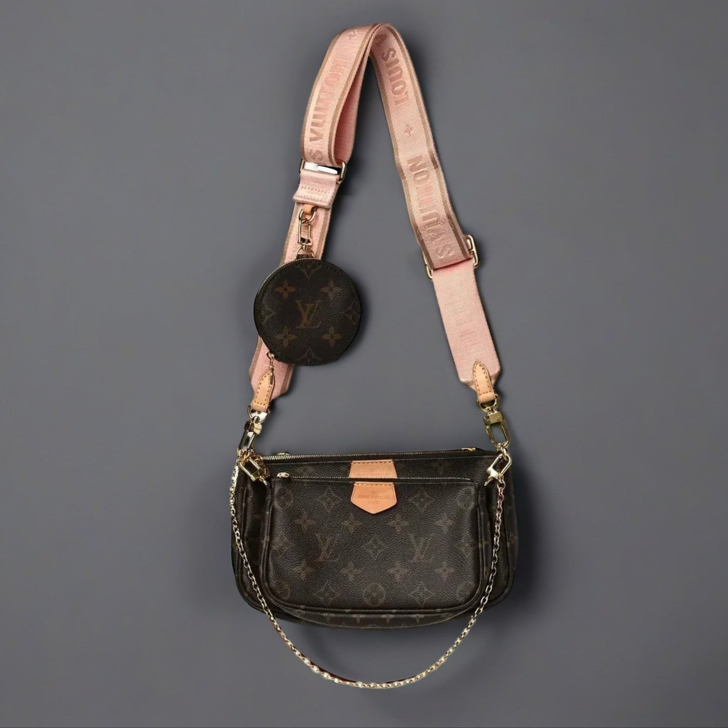 Monogram Multi Pochette Accessories Rose Clair