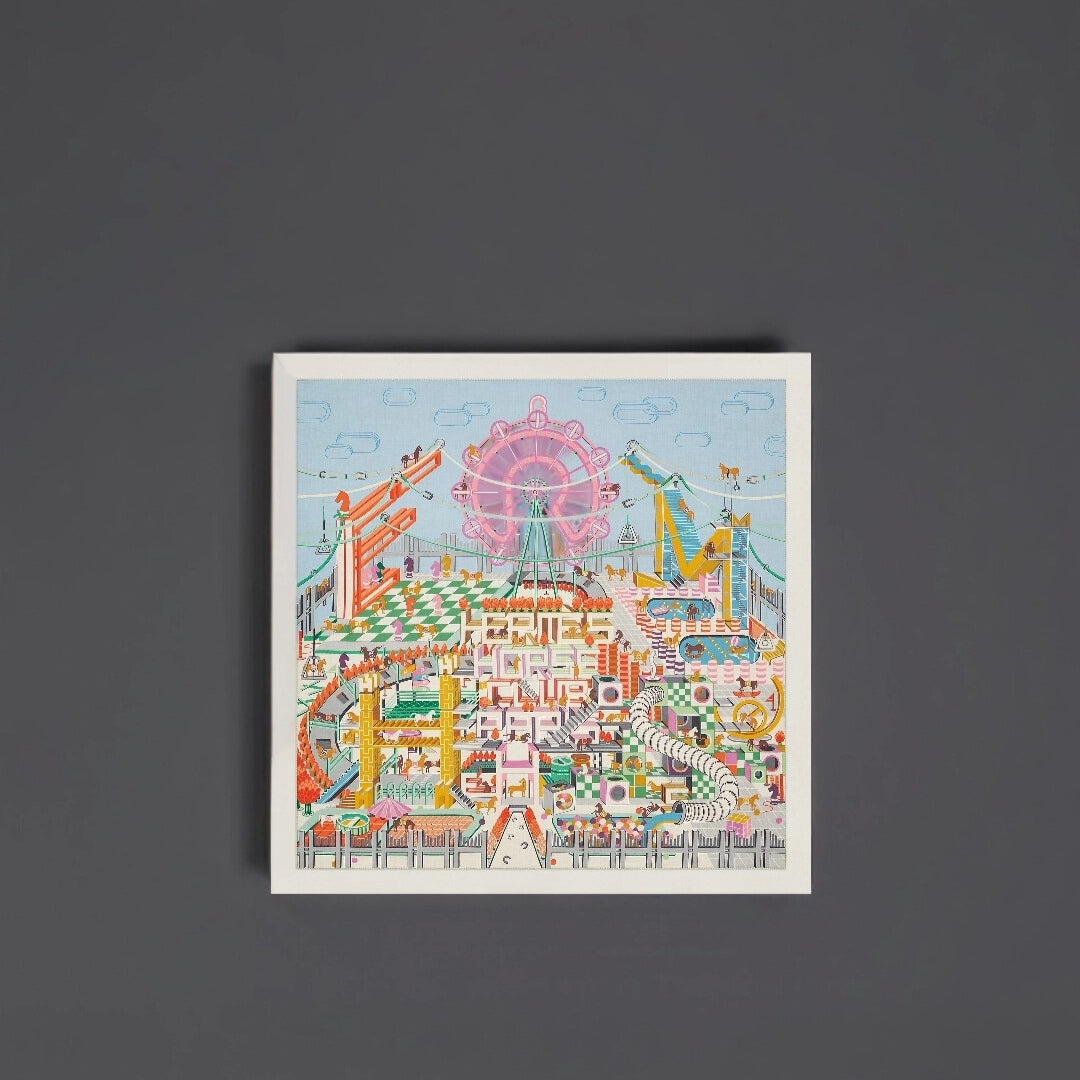 Hermès Cashmere Silk Horse Club Shawl 140