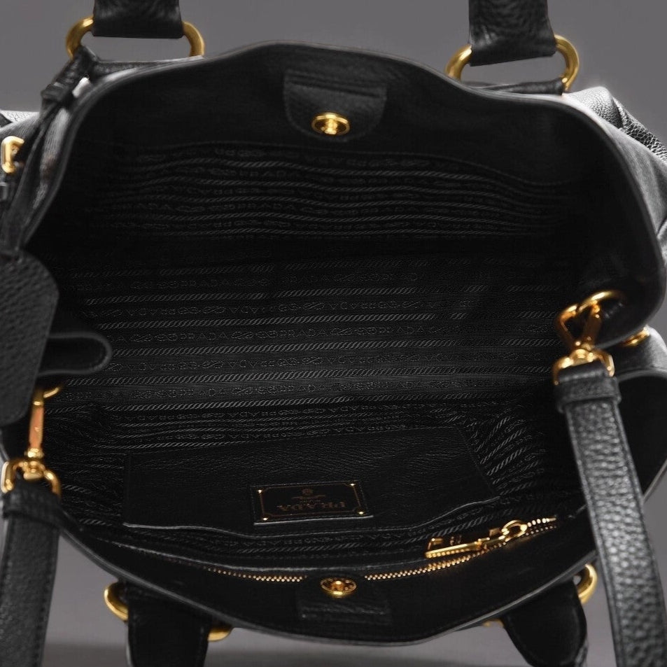 Vitello Daino Tote Nero Black