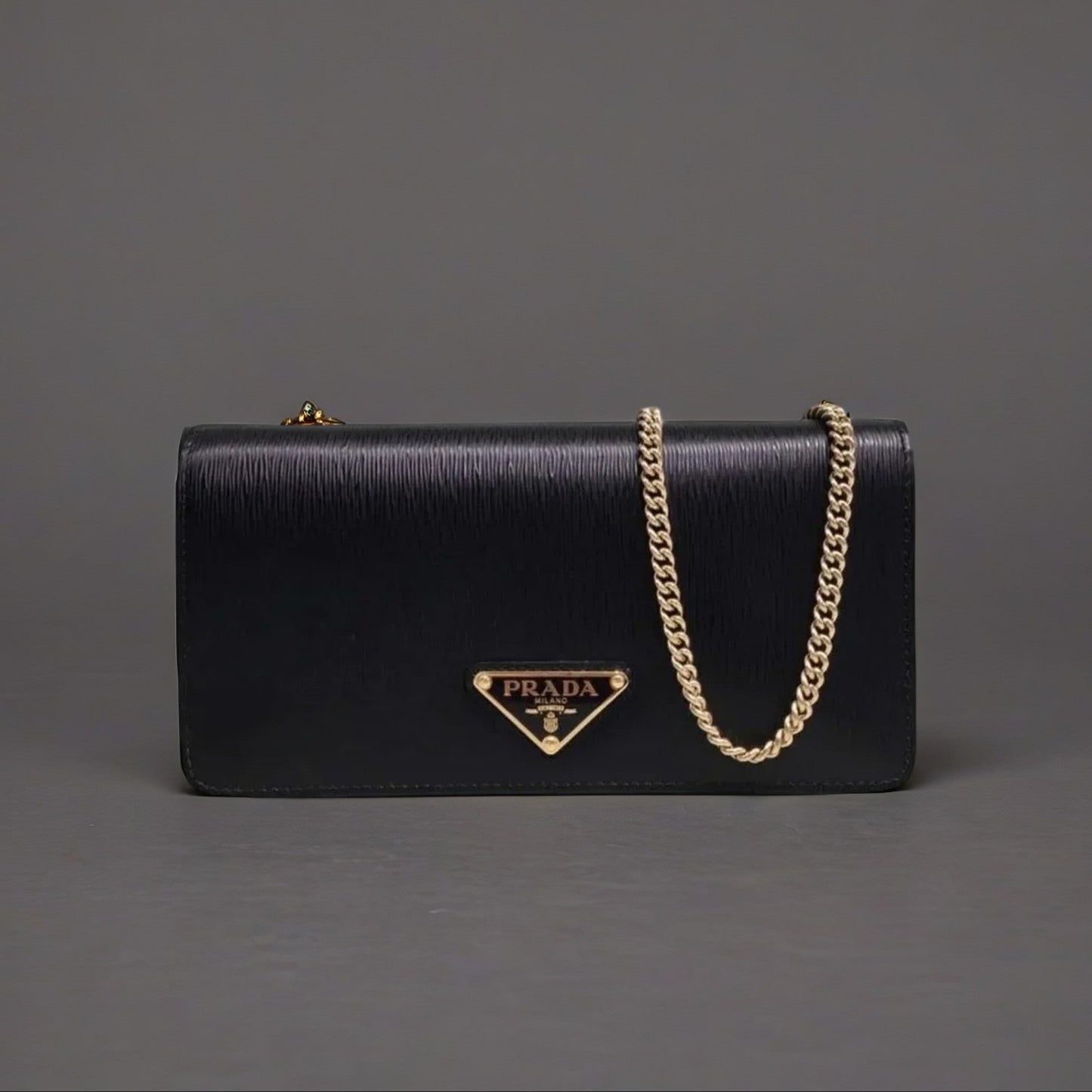 Prada Mini Vitello Crossbody Bag Black