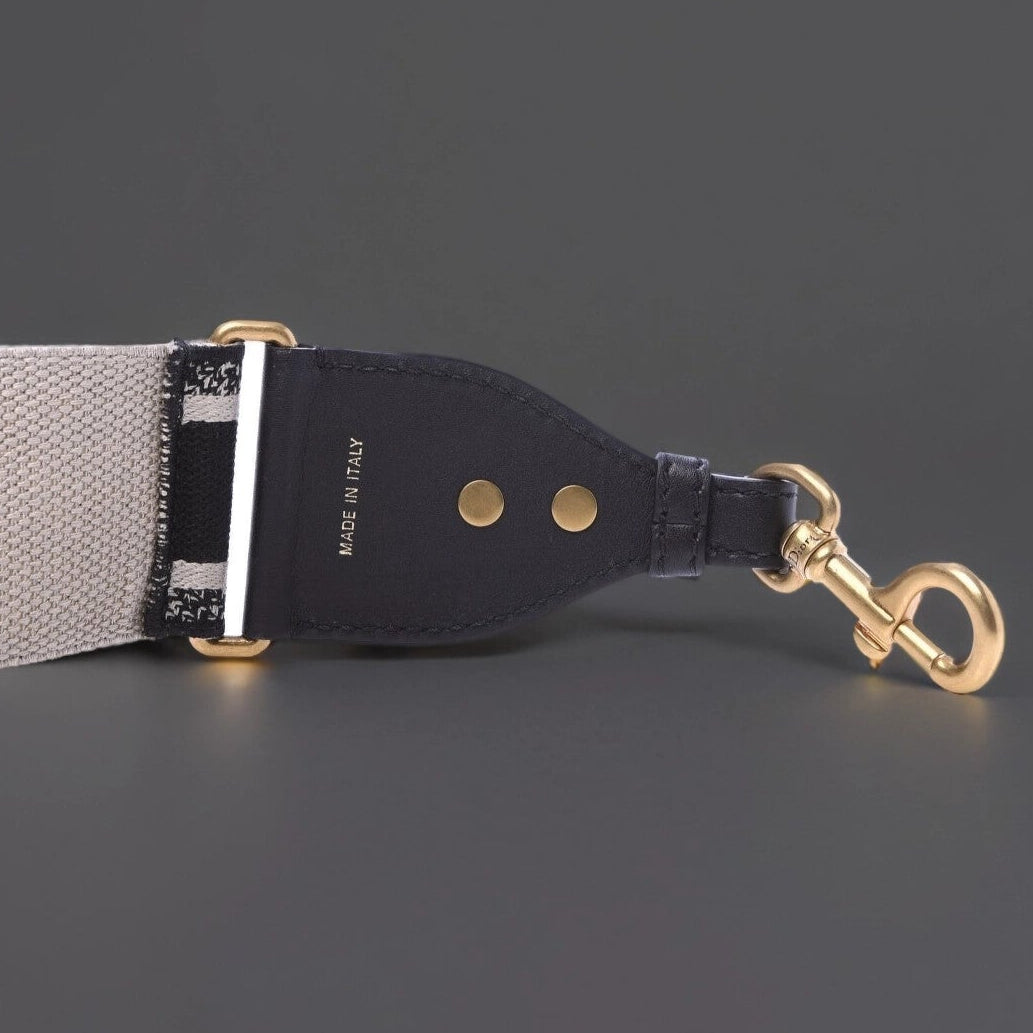 Canvas Embroidered Shoulder Strap Blue