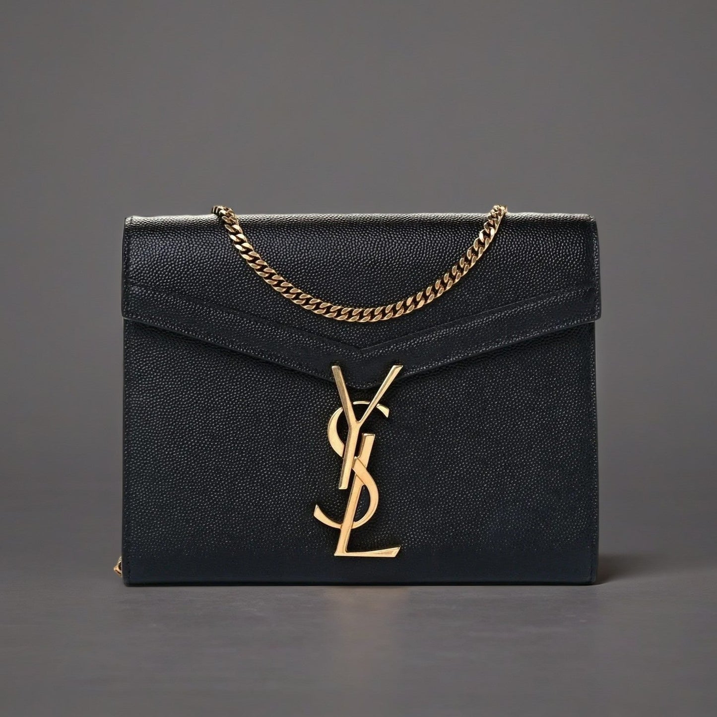 Grain De Poudre Monogram Cassandra Chain Wallet Black