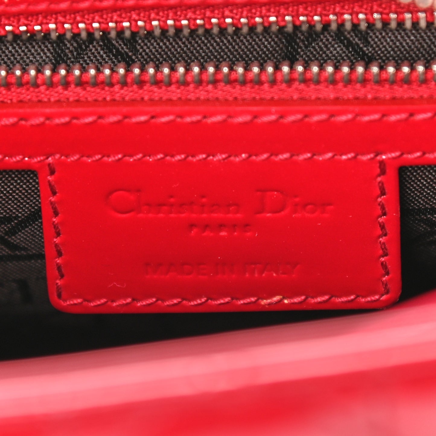 Patent Cannage Medium Lady Dior Red