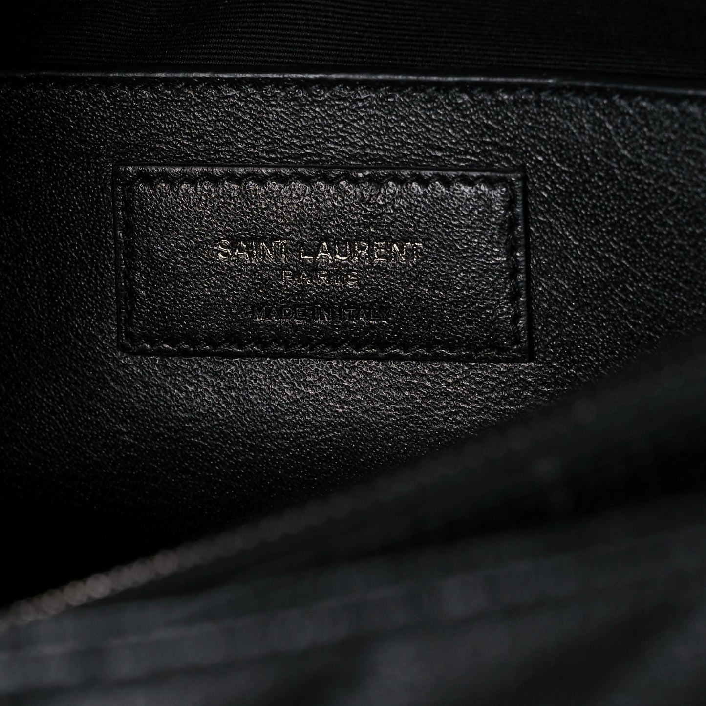 Sheepskin Matelasse Chevron Monogram Large College Satchel Black