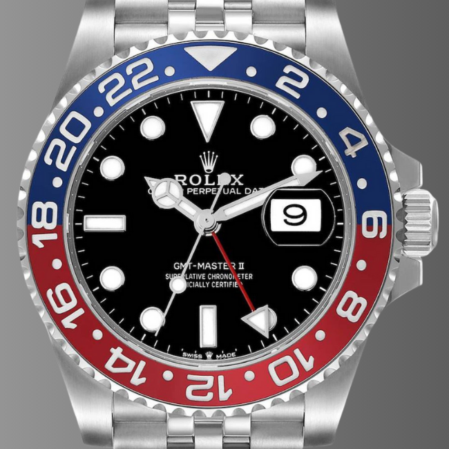 Rolex GMT Master II Blue Red Pepsi Bezel Steel 40mm