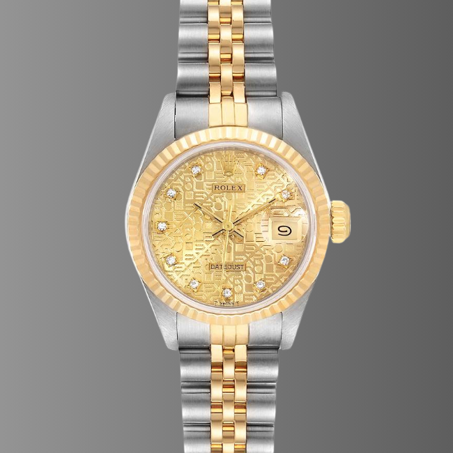 Rolex Datejust 26mm Steel Yellow Gold Diamond Dial  Watch