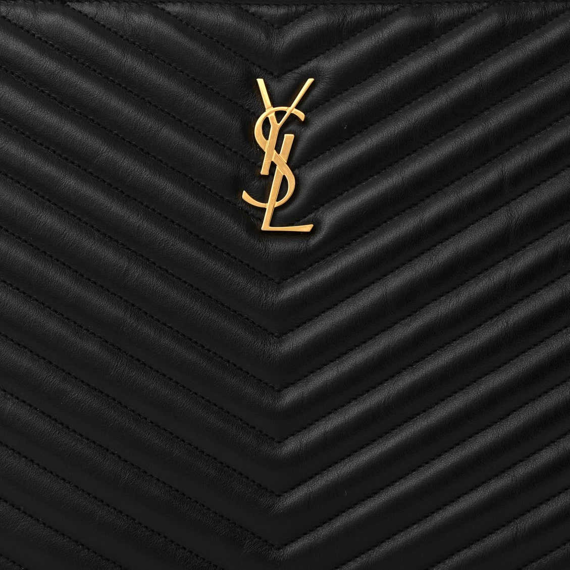 Calfskin Matelasse Chevron Monogram Document Holder Black