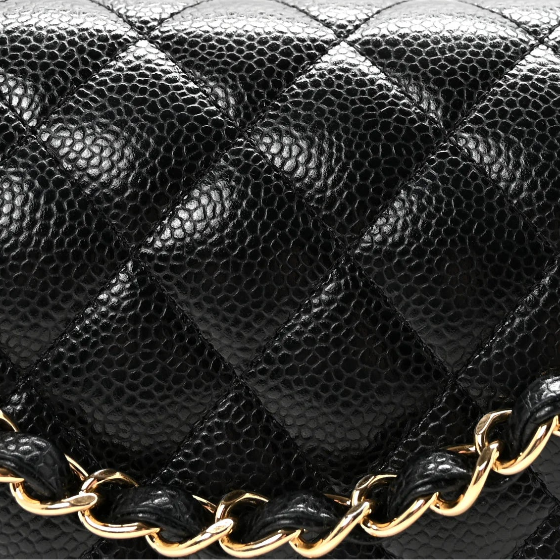 Caviar Quilted Medium Double Flap Black