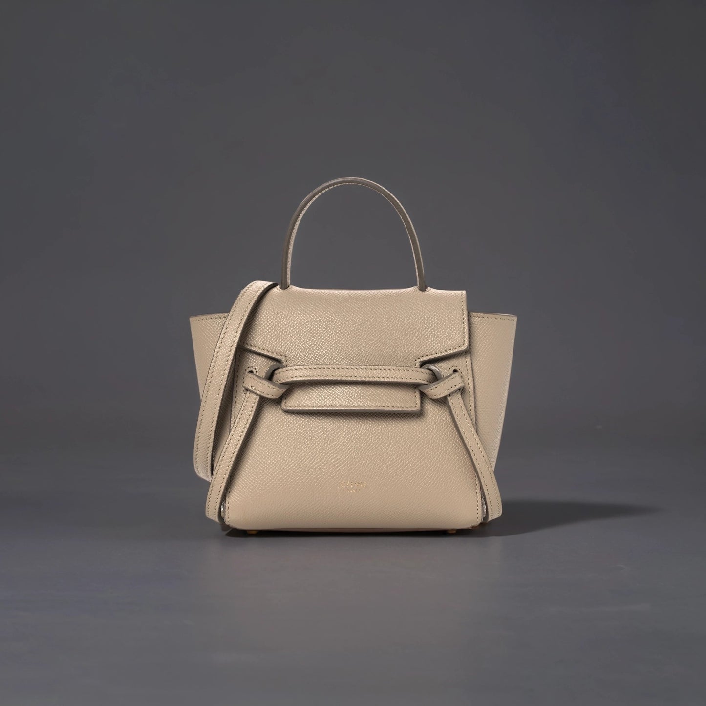 Grained Calfskin Pico Belt Bag Light Taupe
