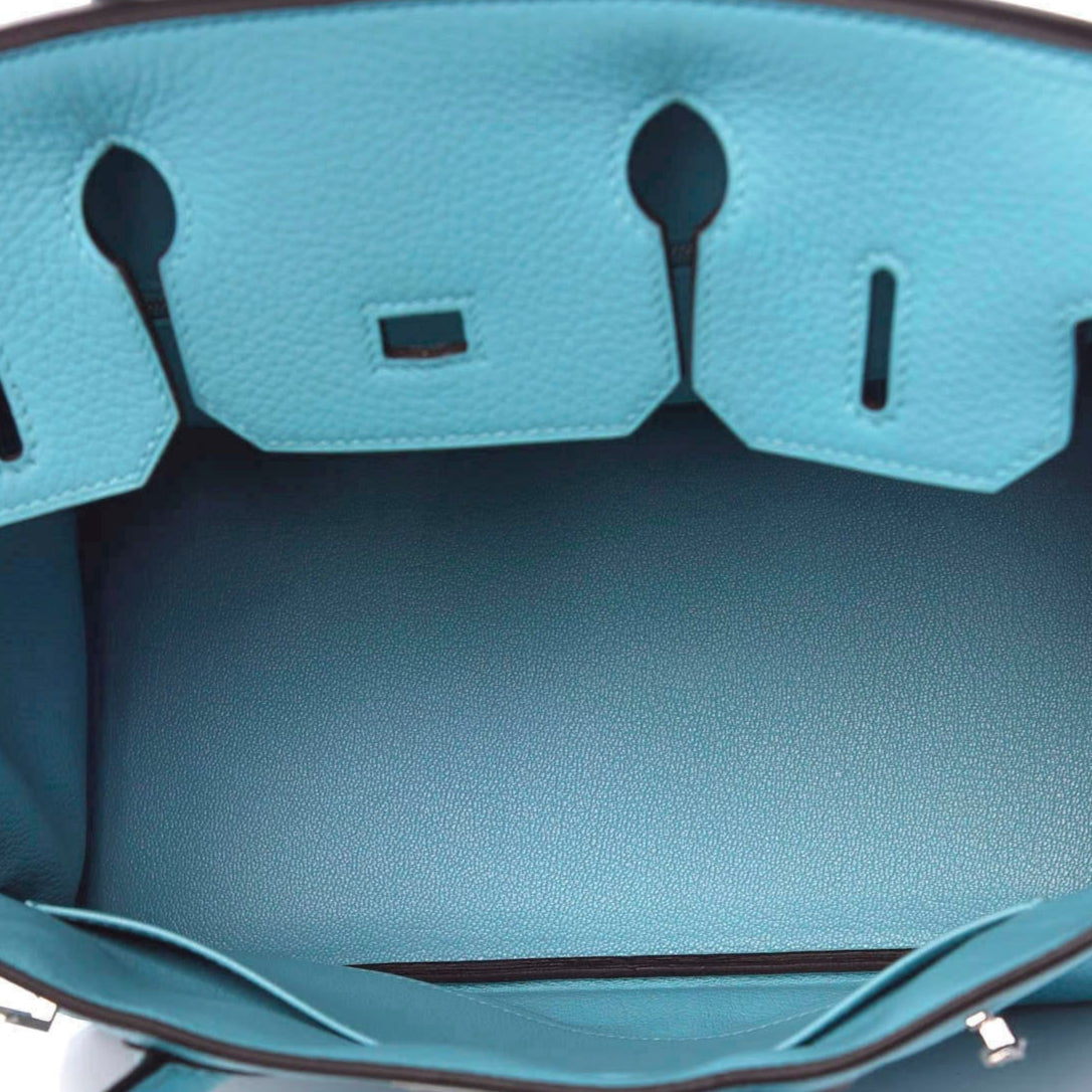 Taurillon Clemence Birkin 30 Bleu Saint Cyr