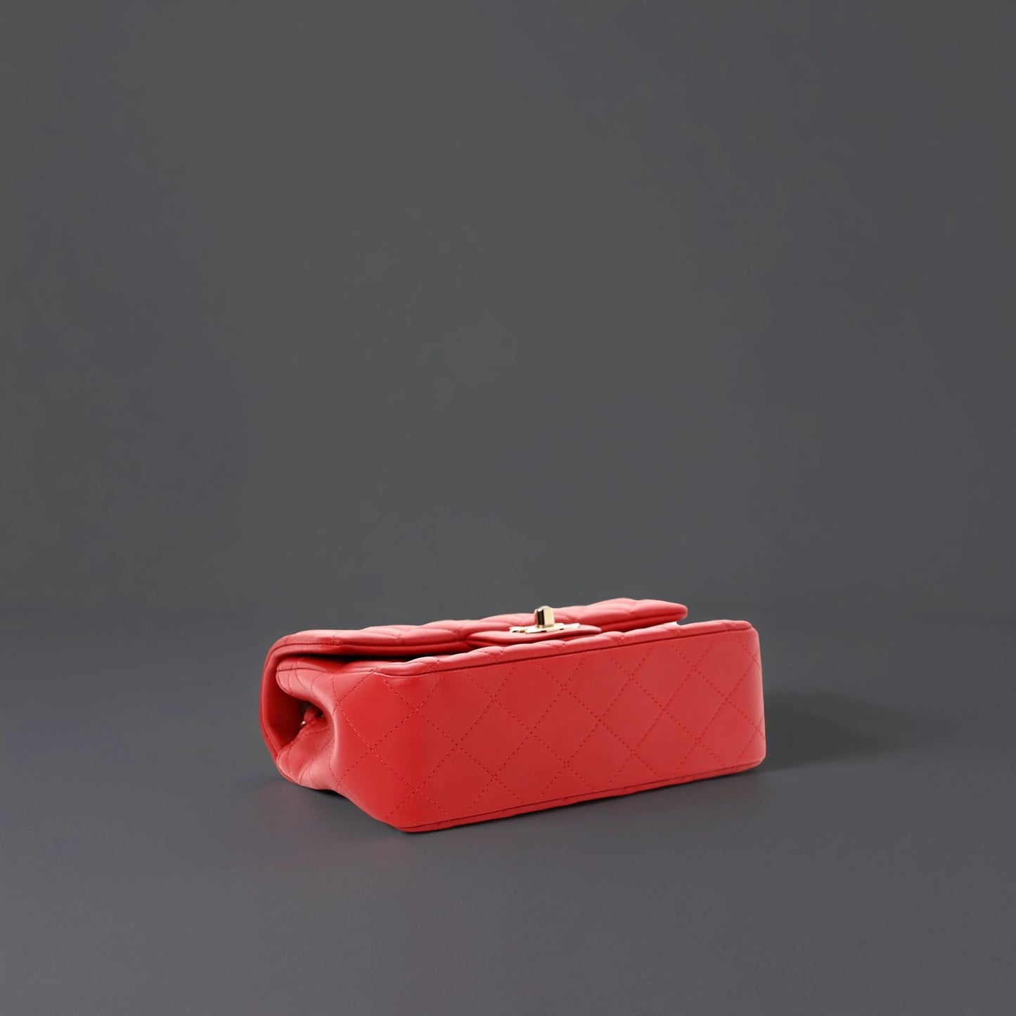 Lambskin Quilted Mini Rectangular Flap Red