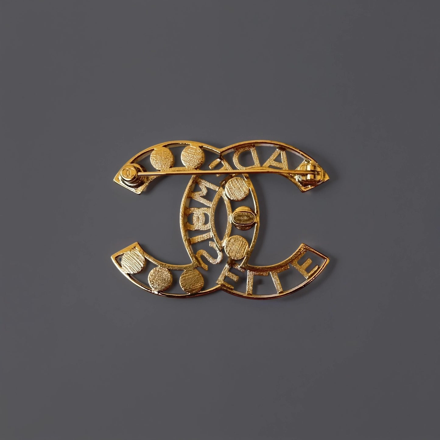 Crystal Pearl mademoiselle CC Logo Brooch