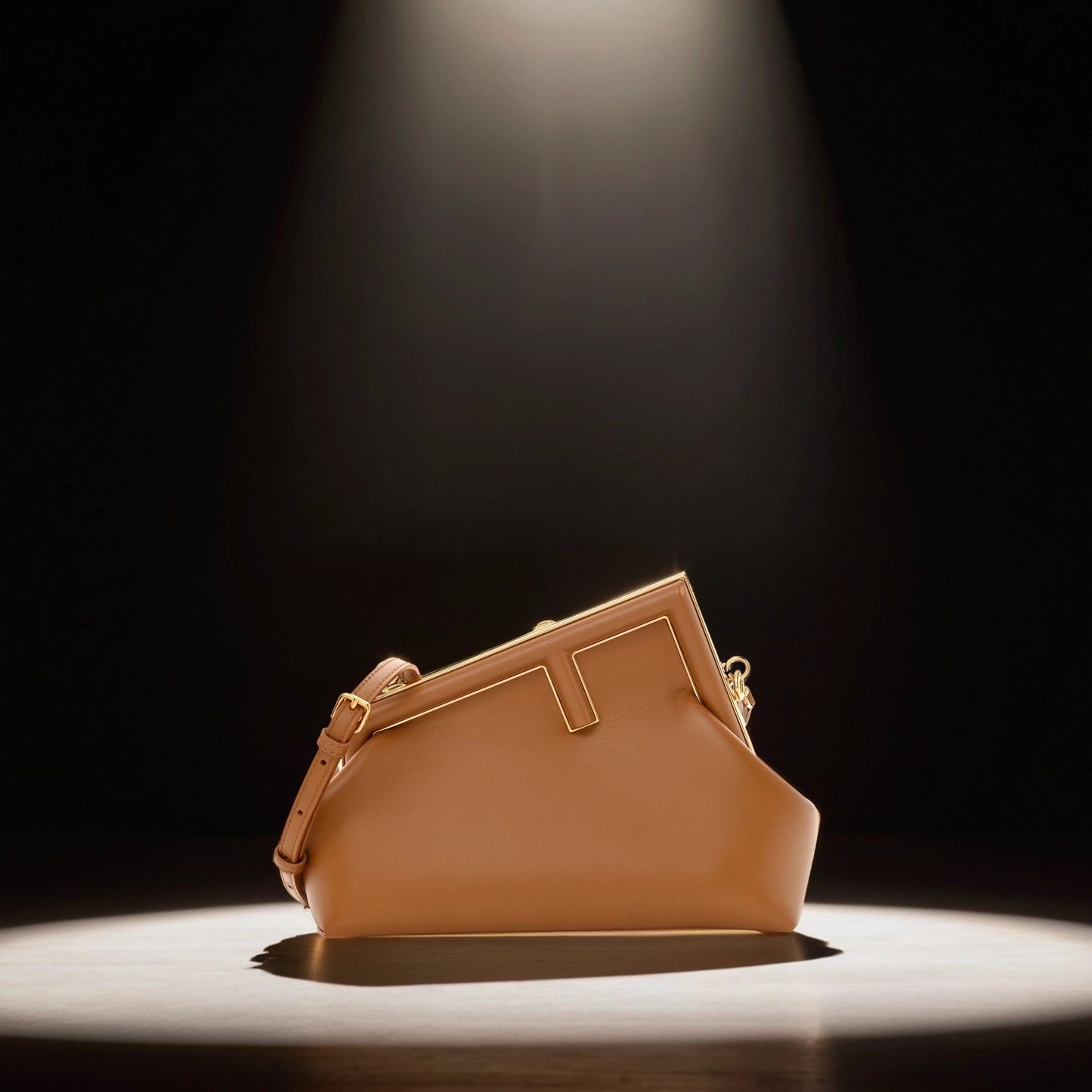 Shiny Nappa Small Fendi First Caramello