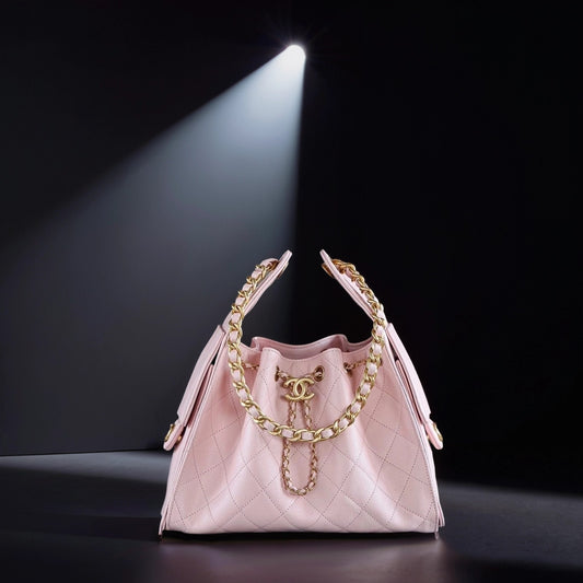 Caviar Quilted Small Chanel 25 Handbag Light Pink