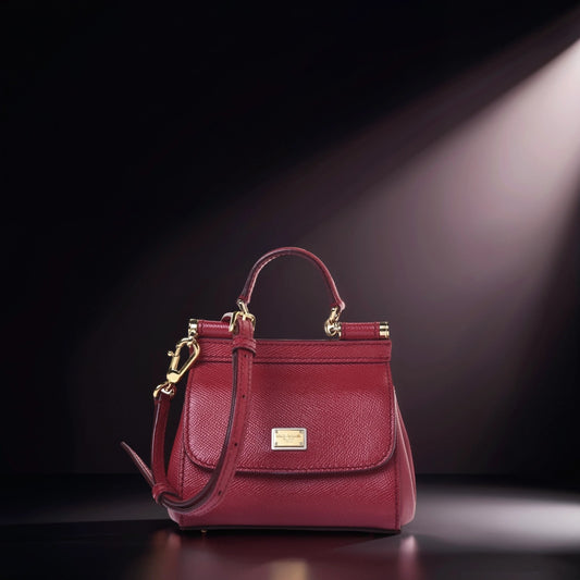 DOLCE & GABBANA Dauphine Micro Miss Sicily Satchel Dark Red