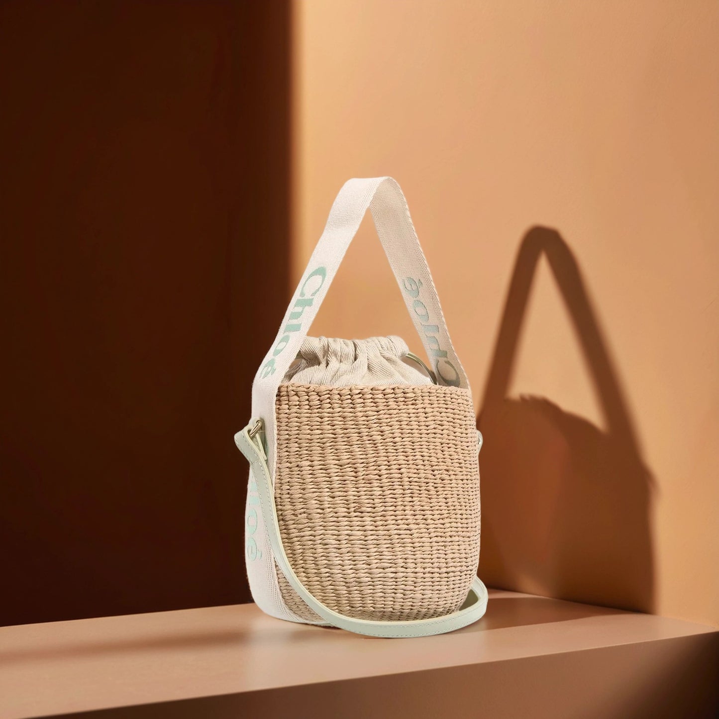 Small Woody Basket Bag Light Eucalyptus