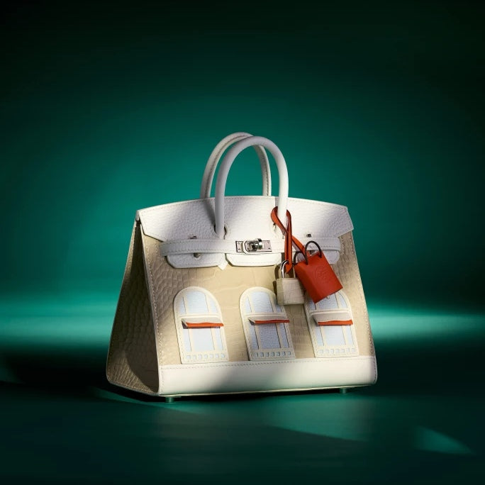 Sac Faubourg Birkin 20 White Matte Alligator Palladium Hardware