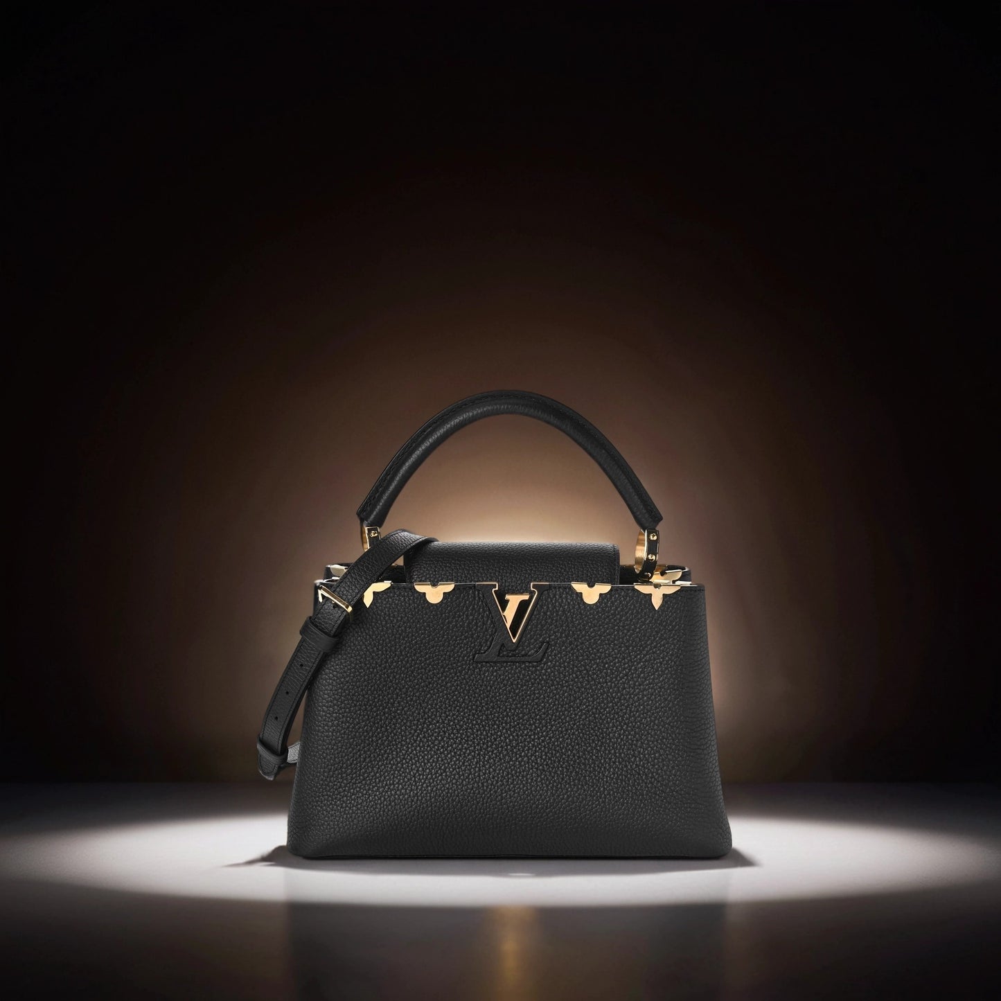 Taurillon Embellished Flower Crown Capucines MM Black