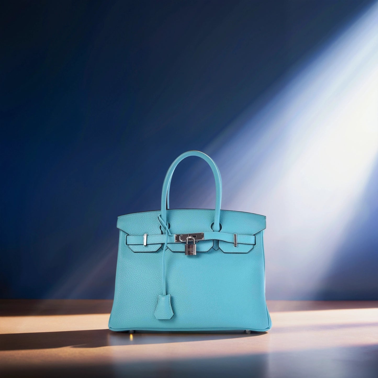 Taurillon Clemence Birkin 30 Bleu Saint Cyr