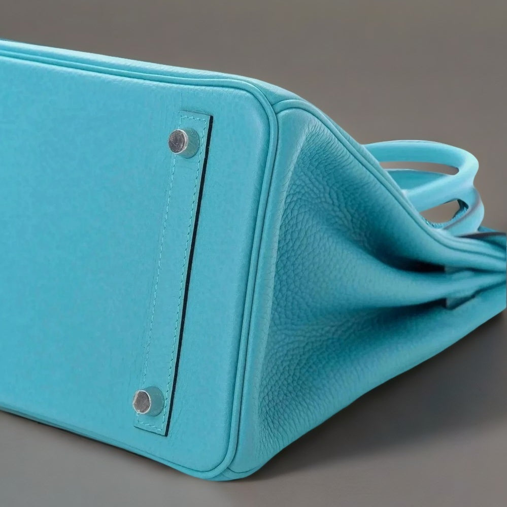 Taurillon Clemence Birkin 30 Bleu Saint Cyr