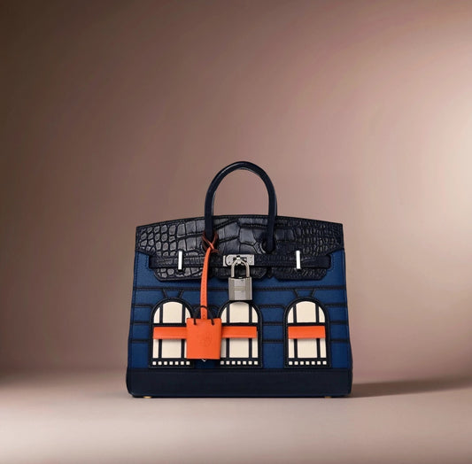 Madame Calfskin Matte Alligator Epsom Faubourg By Night Birkin Sellier 20 Deep Bleu Bleu Marine Craie