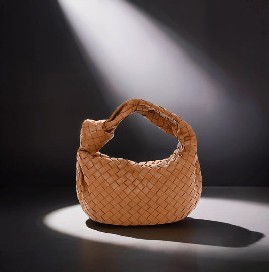 Nappa Intrecciato Teen Jodie Hobo Caramel