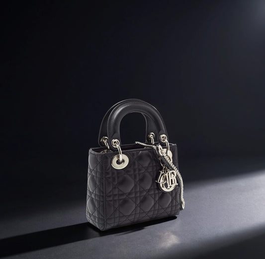 Lambskin Cannage Mini Lady Dior Black