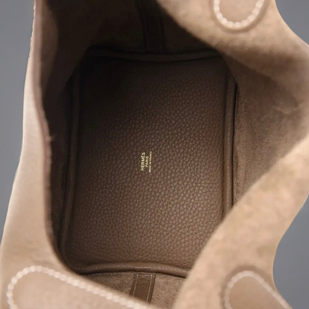 Taurillon Clemence Picotin Lock 18 PM Etoupe