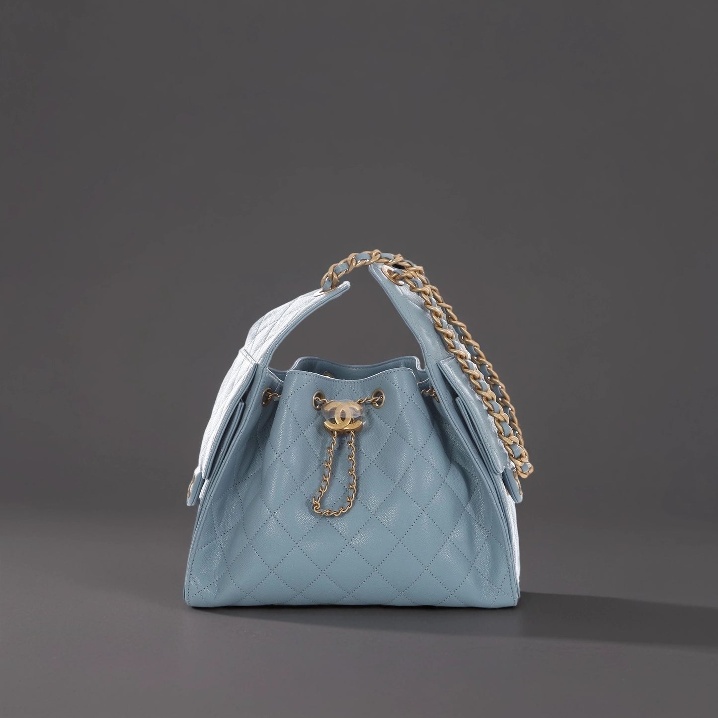 Caviar Quilted Small Chanel 25 Handbag Blue