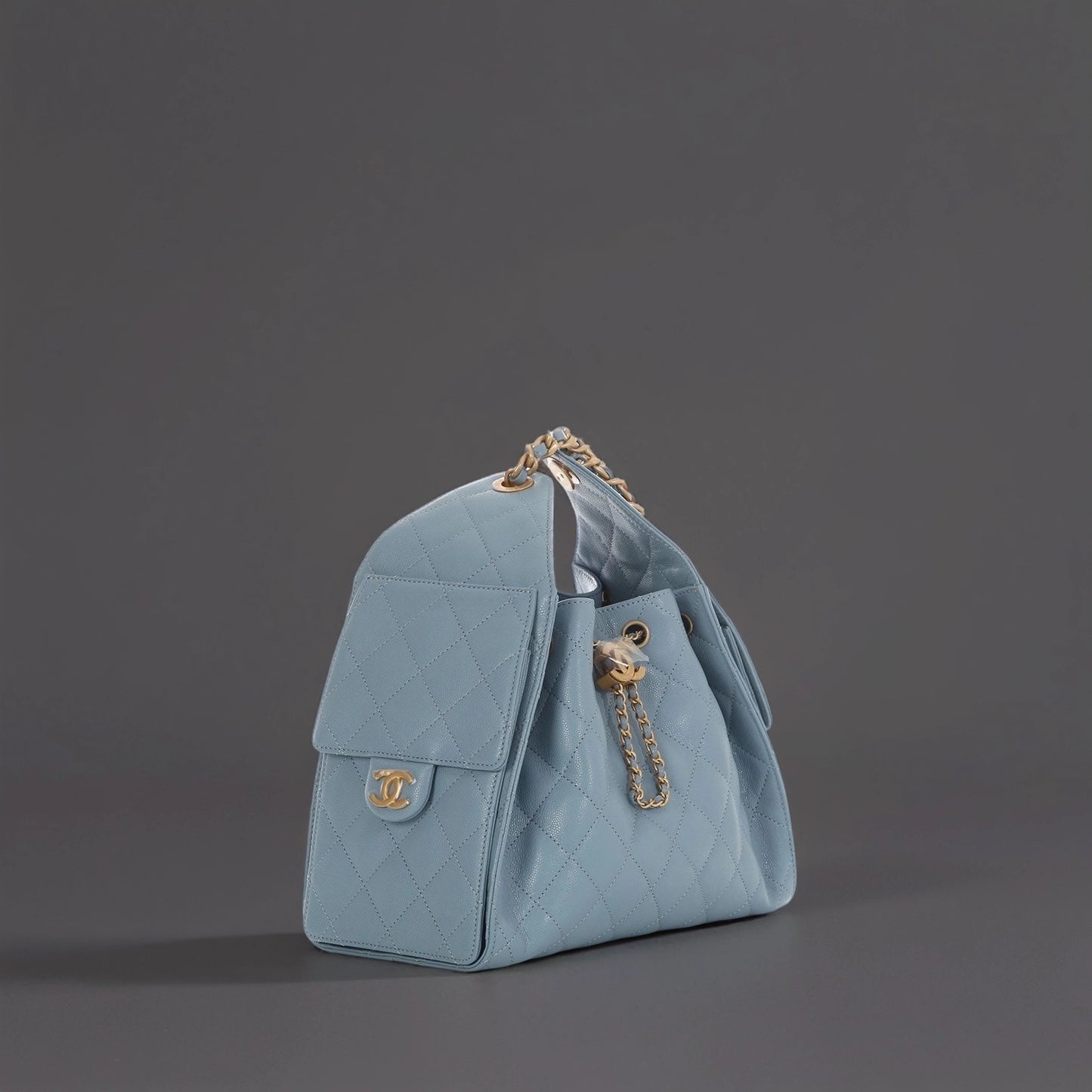 Caviar Quilted Small Chanel 25 Handbag Blue