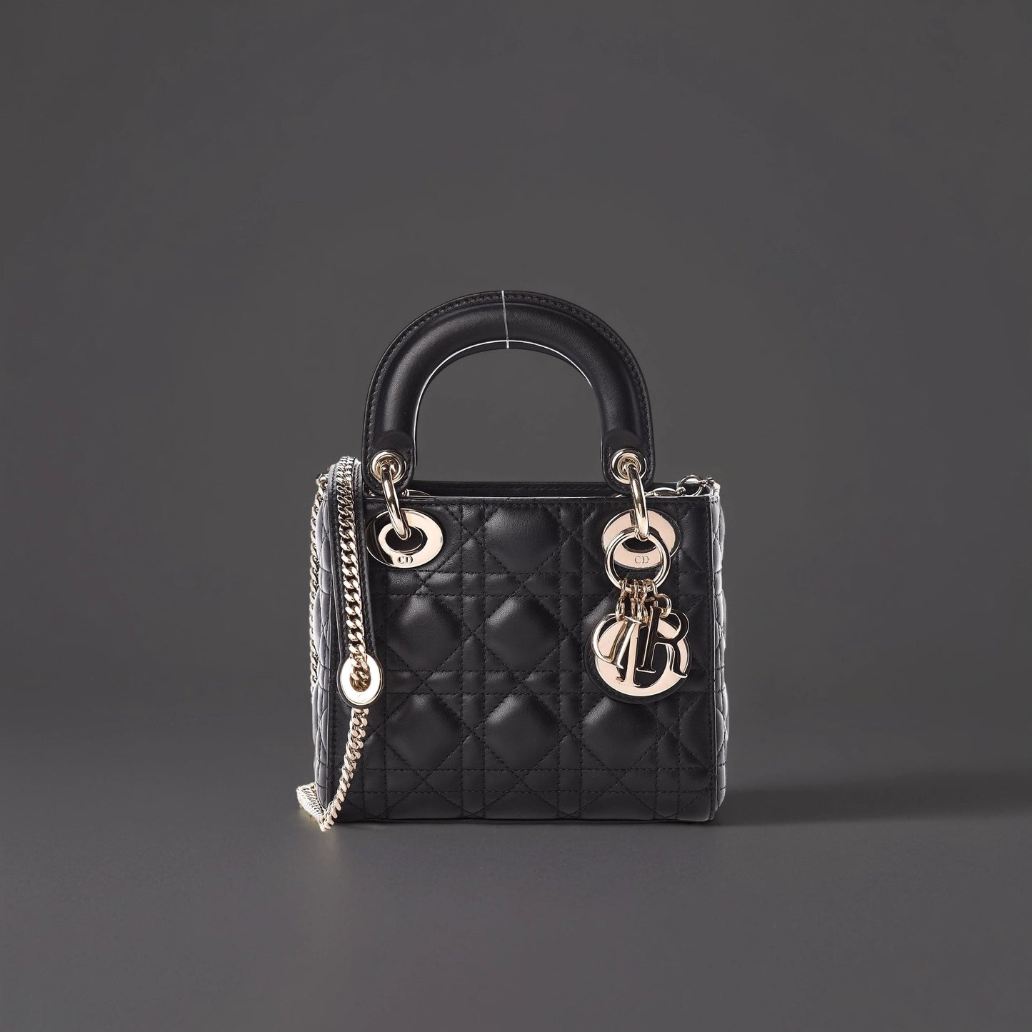 Lambskin Cannage Mini Lady Dior Black