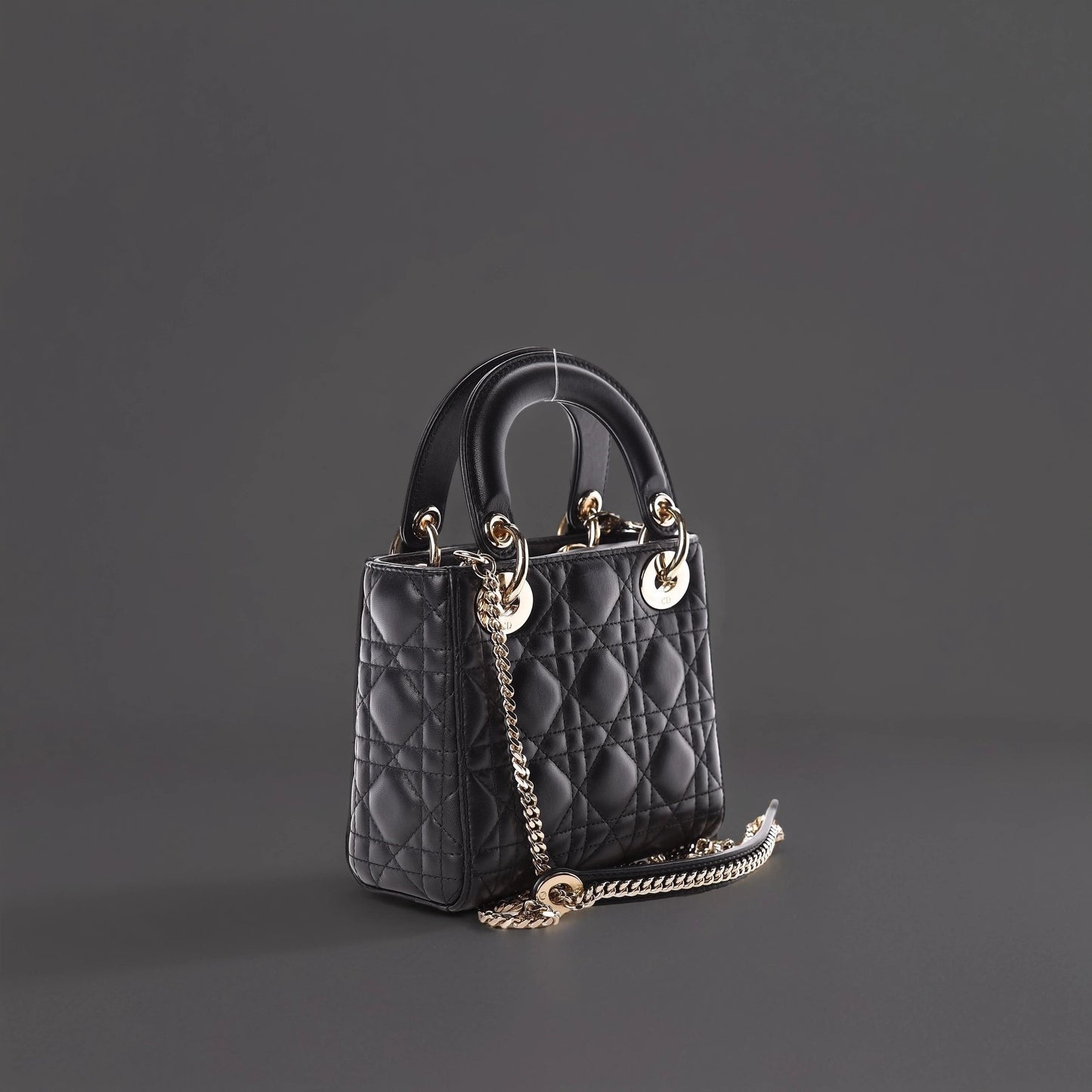Lambskin Cannage Mini Lady Dior Black