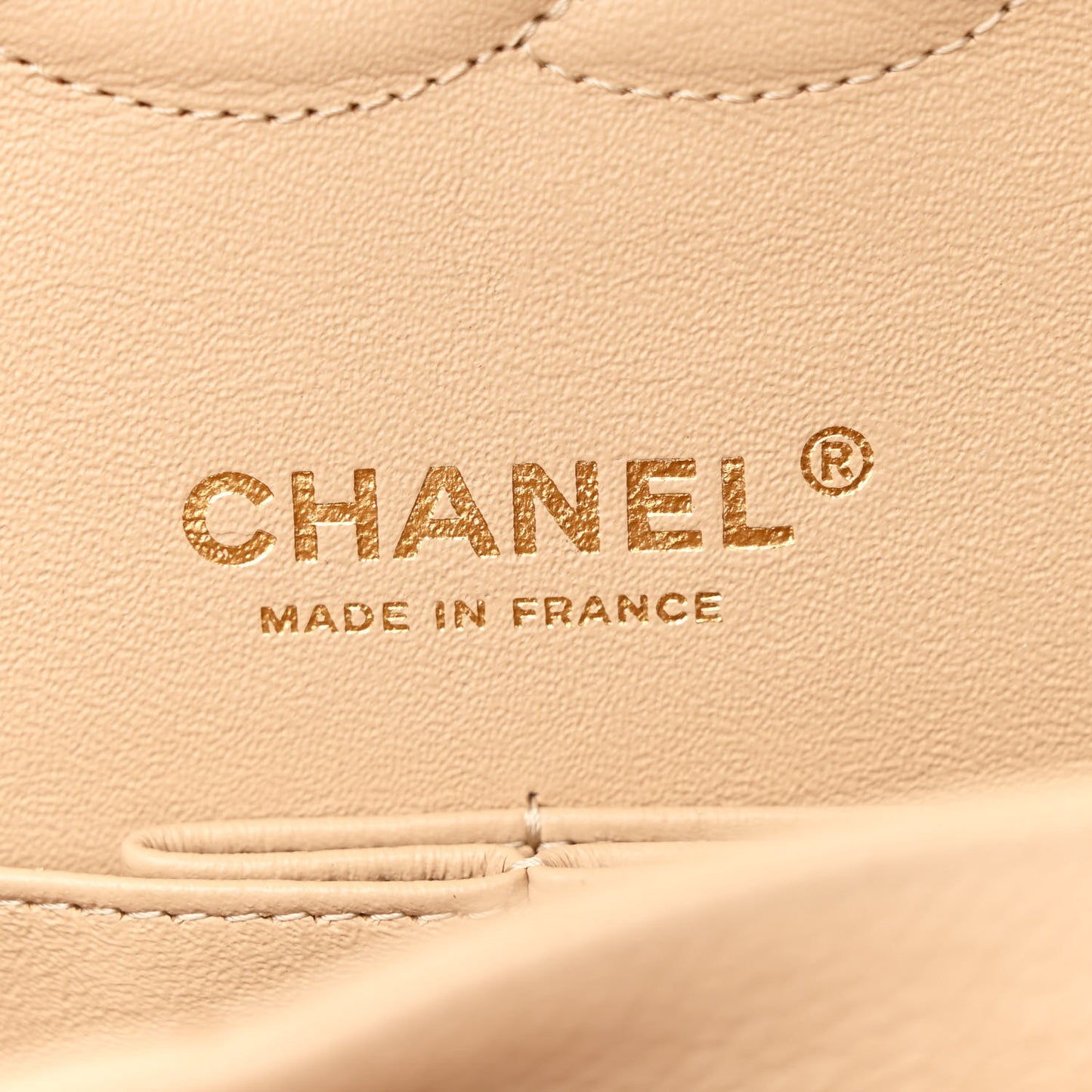 Caviar Quilted Medium Double Flap Beige